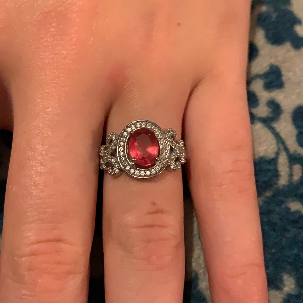 Ruby and White Safire Ring